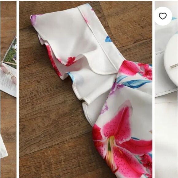 Bralette Ruffle Top and Belted Floral Shorts Set - Picture 3 of 11